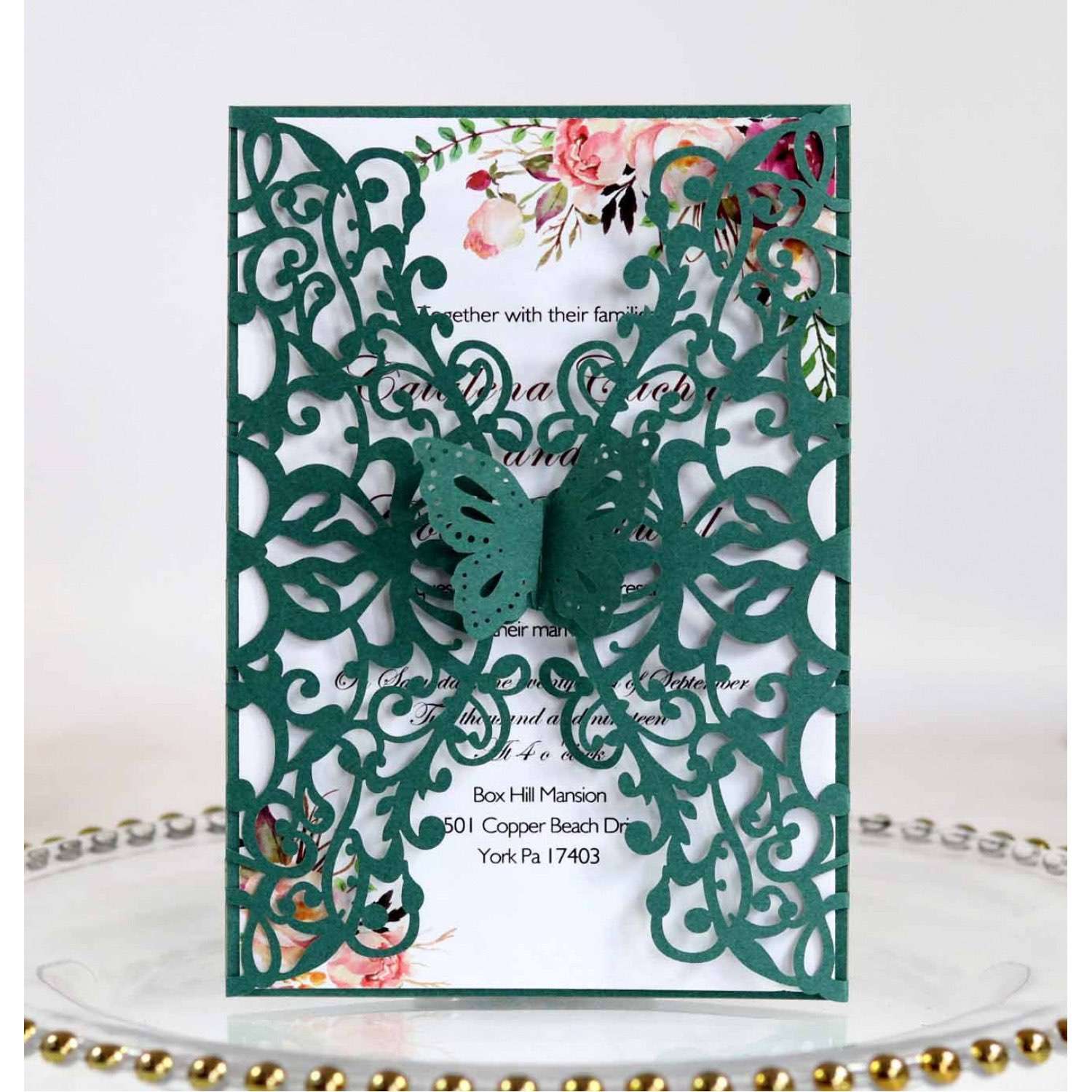 Thank You Card Laser Cut Wedding Invitation Card